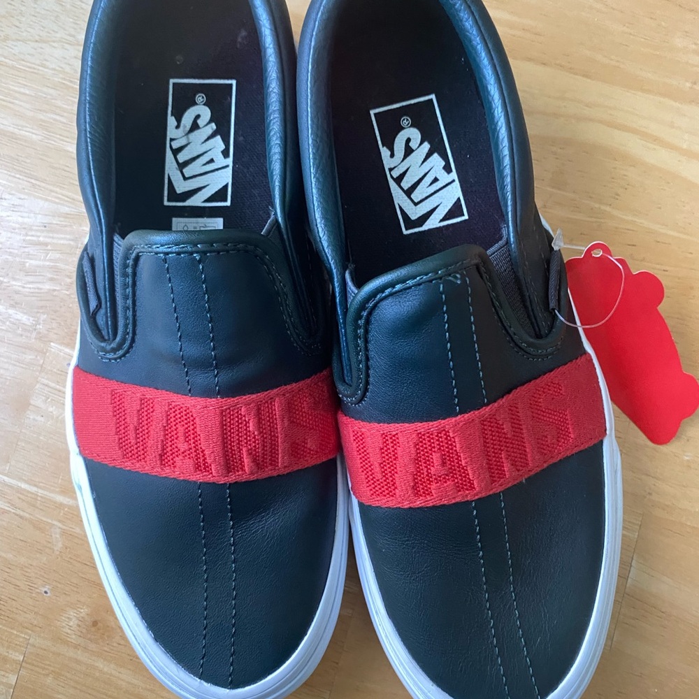 Vans Black and Dark Green Sneakers